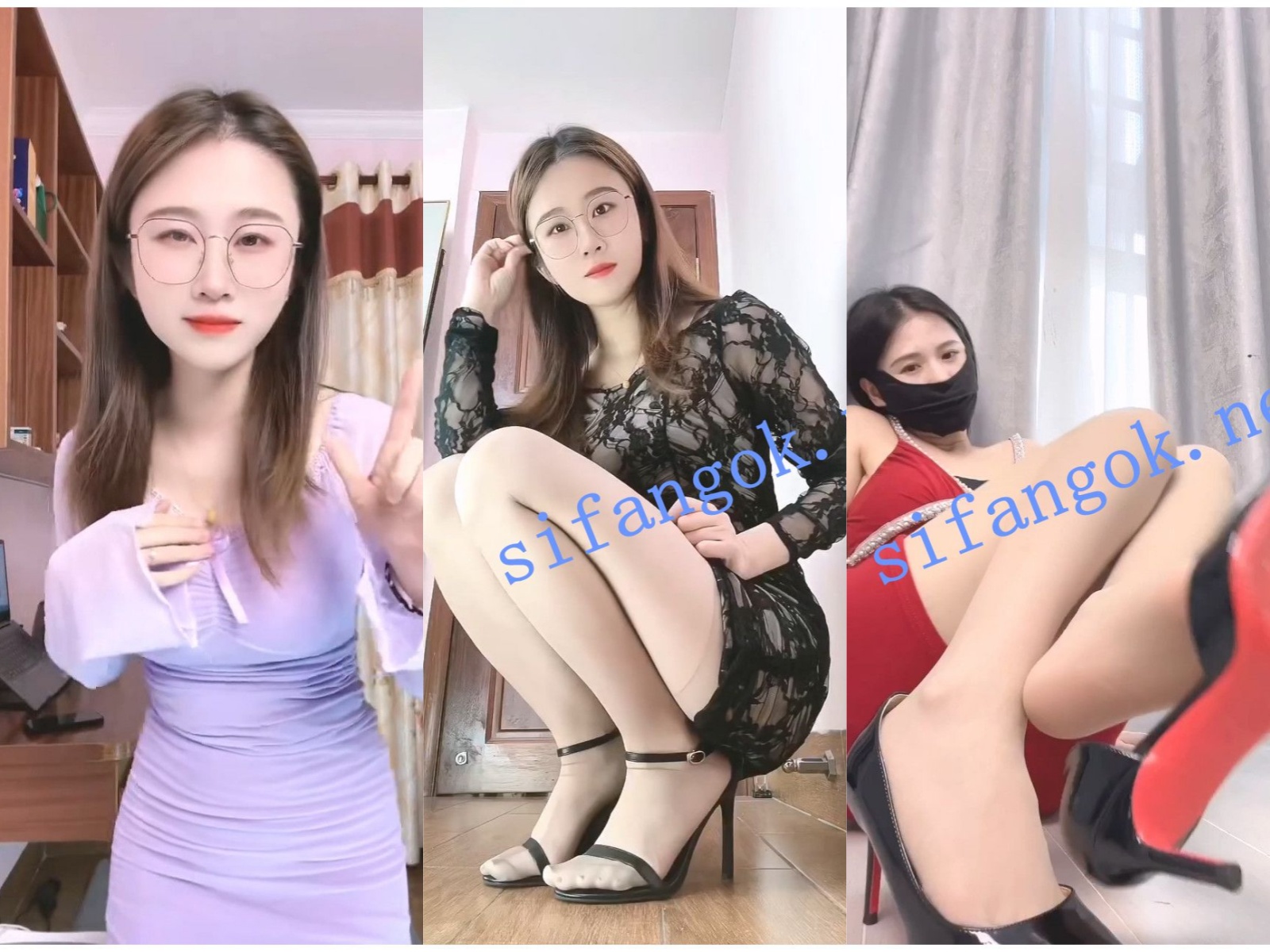 【抖音福利】风骚丝足高跟少妇【睿睿妈】模拟足交诱惑【4V】【603M】